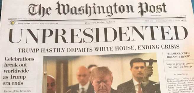 Circuló falsa edición del The Washington Post que informaba renuncia de Trump | Diario 2001