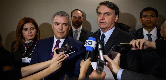 Duque y Bolsonaro comparten deseo de que "regrese la democracia" a Venezuela | Diario 2001