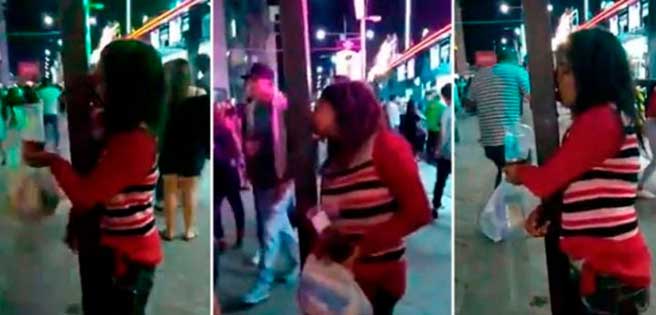 Video: Mujer borracha besa con pasión un poste al confundirlo con su novio | Diario 2001