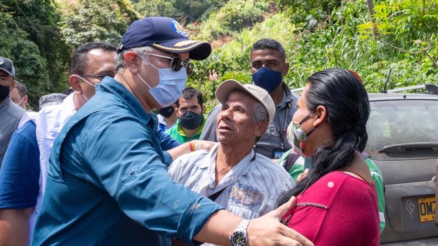 Presidente Duque visita zonas afectadas por las lluvias