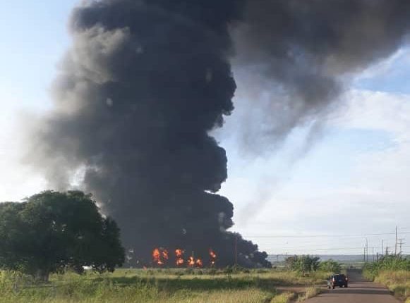 Explosión e incendio en la Estación de Válvula de Amana en Monagas