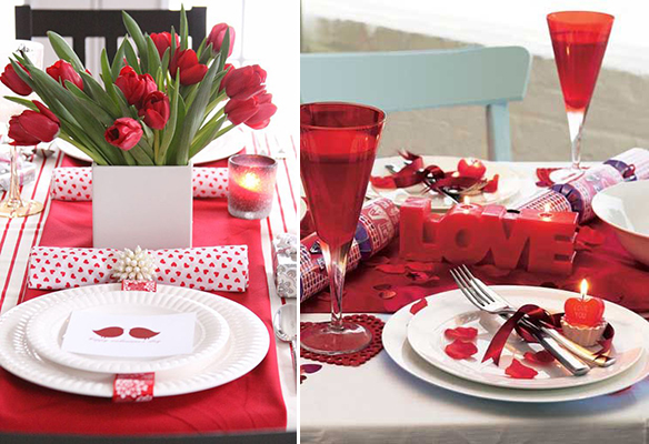 Decorar la mesa en San Valentín