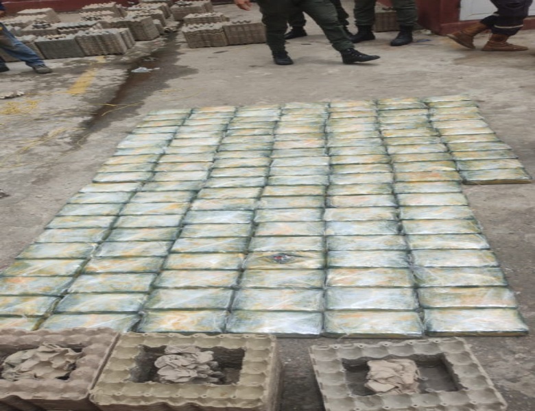 GNB incautó 154 kilogramos de cocaína ocultas en cartones de huevos en Barinas (+Fotos)