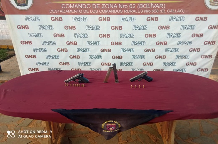 Delincuentes Neutralizados y retención de armas de fuego por parte de la GNB en Bolívar