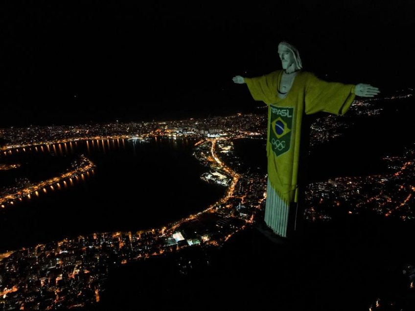 El Cristo Redentor se tiñe de verde y amarillo a 100 días de Tokio 2020