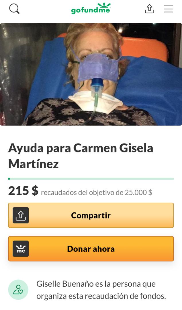 Servicio Público: Ayudemos a Carmen Gisela Martínez a combatir el COVID-19