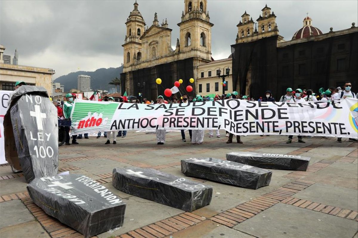 Miles de colombianos protestan en Madrid contra gobierno de Duque