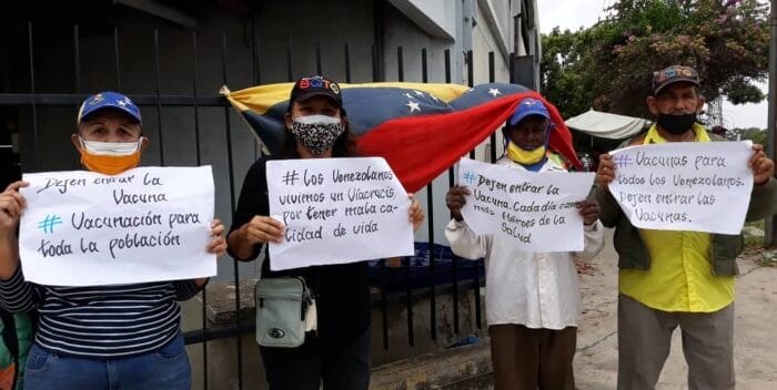 Protestan en Barquisimeto para exigir vacunas contra el COVID-19