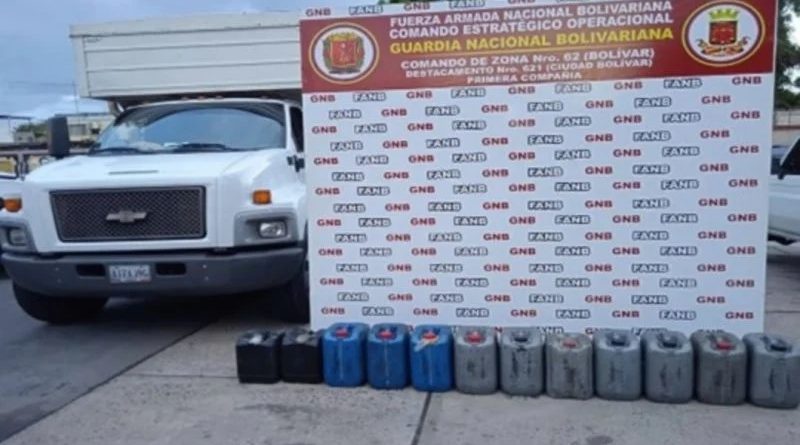 Guardia Nacional incauta 2.200 litros de combustible en el Zulia