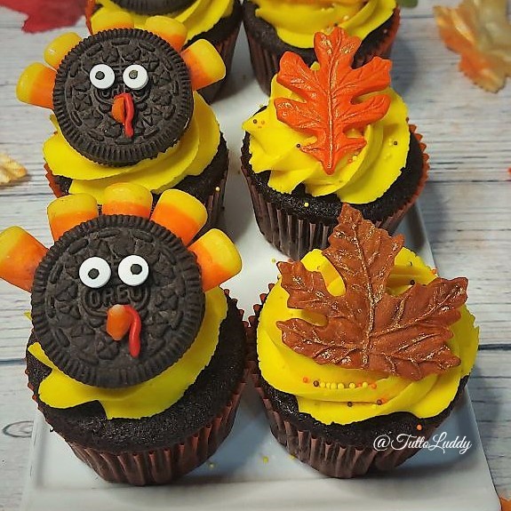 Decorar cupcakes para el Día de Acción de Gracias