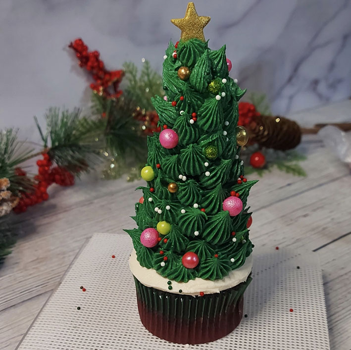 Cómo decorar cupcakes de árbol de Navidad