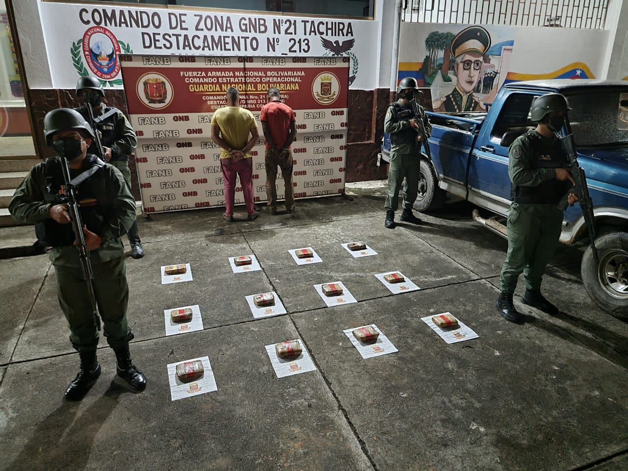 GNB detuvo a dos colombianos con 6 mil kilos de marihuana