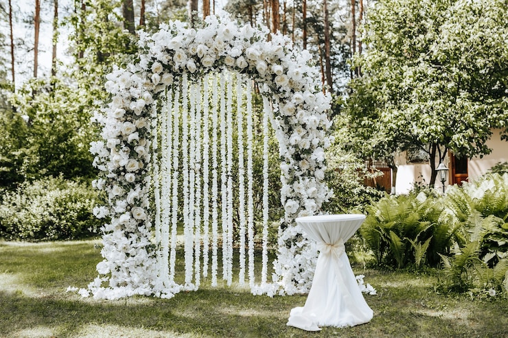 Arcos de flores para ceremonias al aire libre