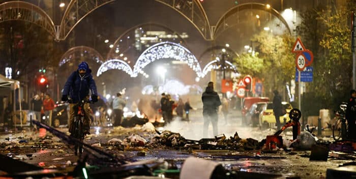 Disturbios en Bruselas tras triunfo de Marruecos sobre Bélgica en el Mundial de Qatar