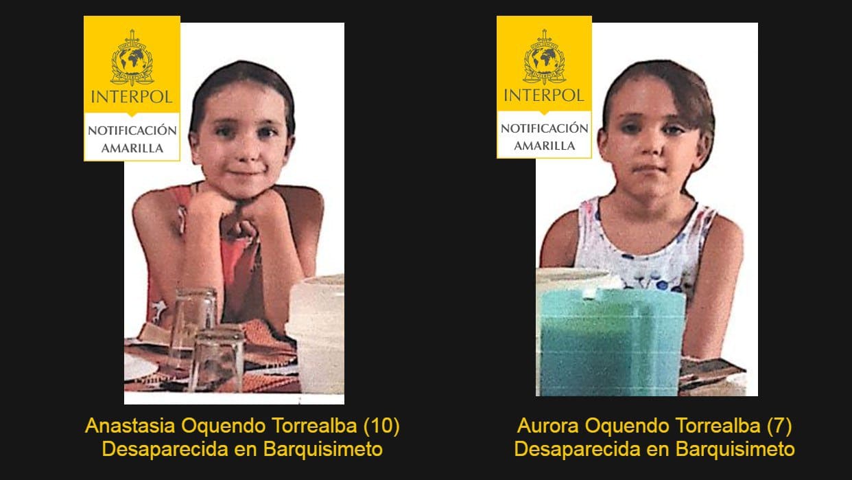 Interpol busca a dos niñas desaparecidas en el estado Lara