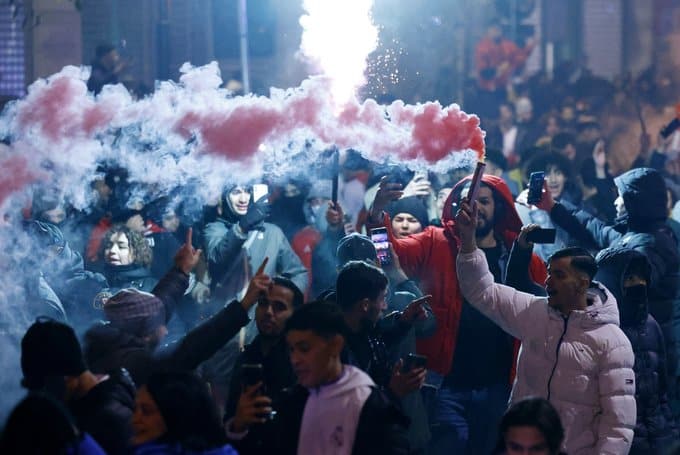 ¡Violencia en Bruselas! Fuertes disturbios tras la derrota de Marruecos