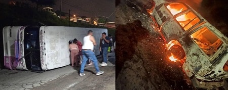 Incendio de un vehículo colapsó la noche de este jueves a la Autopista Caracas-La Guaira