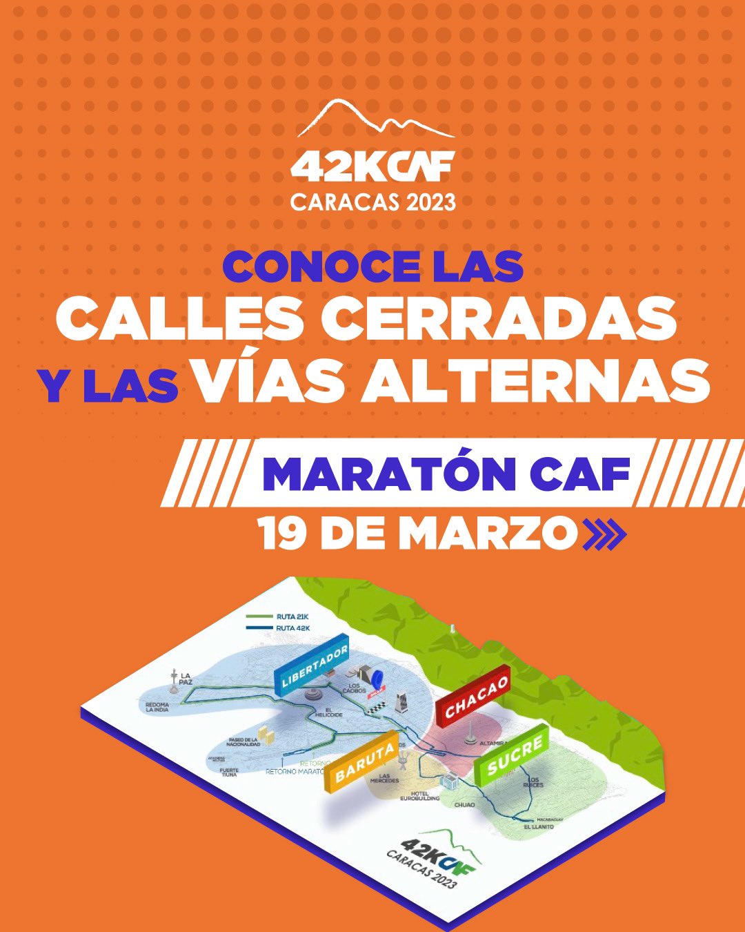 Conoce las vías que estarán cerradas por el maratón CAF en Caracas 