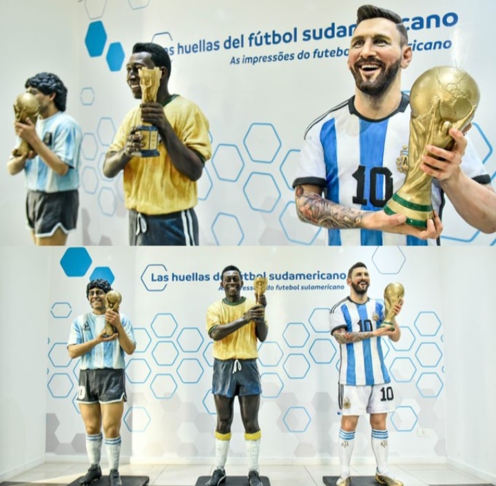 ¡Grande, Lionel! Messi acompaña a Maradona y a Pelé con su estatua propia en Conmebol | Diario 2001