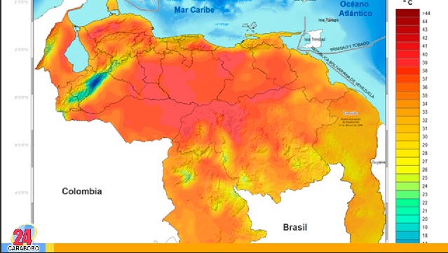 Las temperaturas más altas de hoy en Venezuela