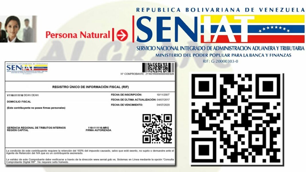 Así puedes actualizar el RIF en el Seniat de forma digital