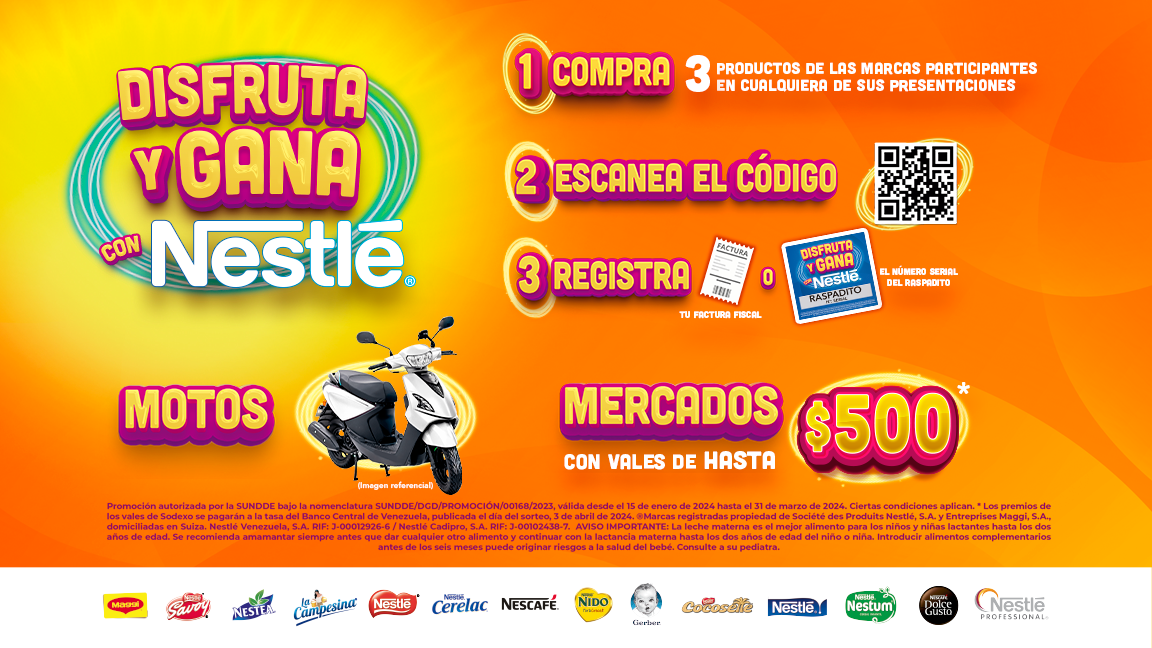 Disfruta y Gana con Nestlé: Premios al instante, motos y mercados de hasta $500 | Diario 2001