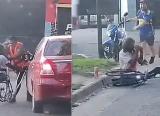Reportan pelea entre dos personas con discapacidad en plena calle (+Video)