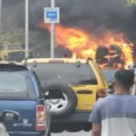 Reportan incendio de un vehículo en la Panamericana (+Imágenes)