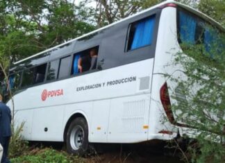 Accidente de autobús de Pdvsa deja a tres trabajadores heridos