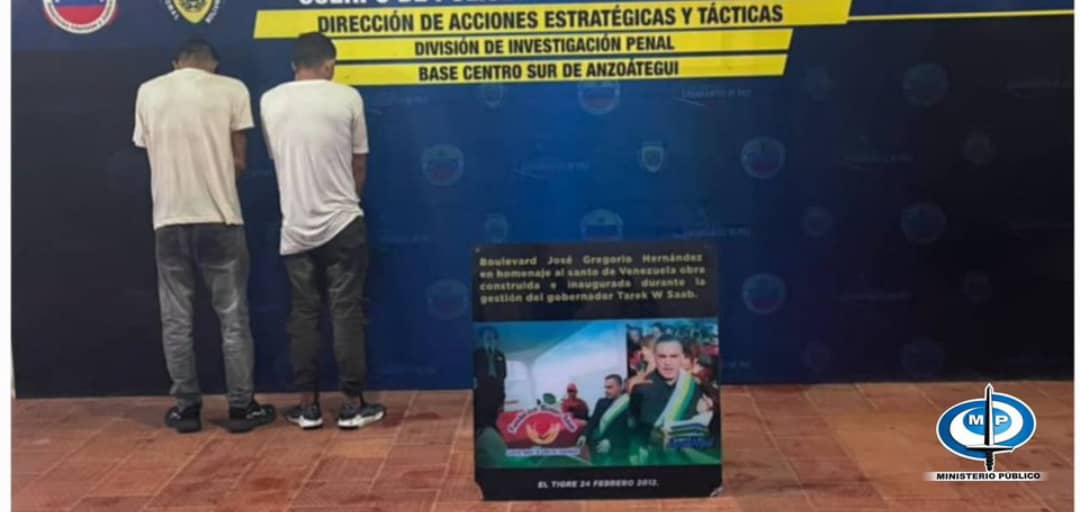 Detenidos dos sujetos por actos vandálicos contra monumento de José Gregorio Hernández