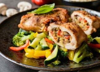 Rollos de pollo con vegetales, una preparación nutritiva y deliciosa para esta proteína