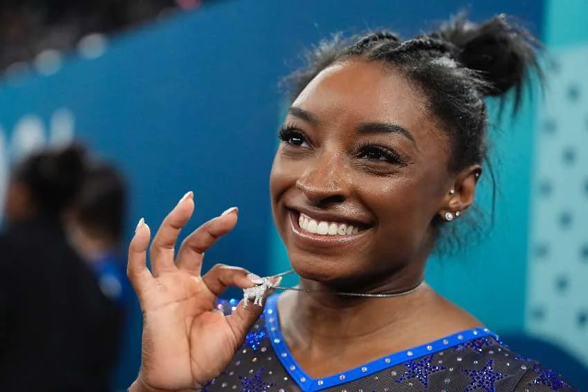 The meaning of Simone Biles’ goat necklace after winning Olympic gold