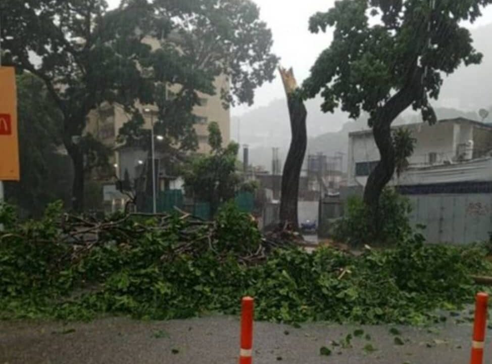 Así se derrumbó el techo de este centro comercial en Caracas por las fuertes lluvias